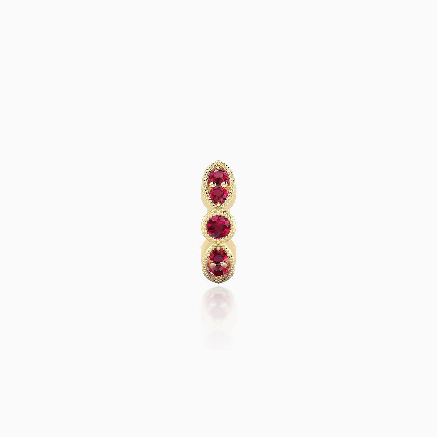 Roma | 18k Yellow Gold 5 mm Ruby Hoop Piercing