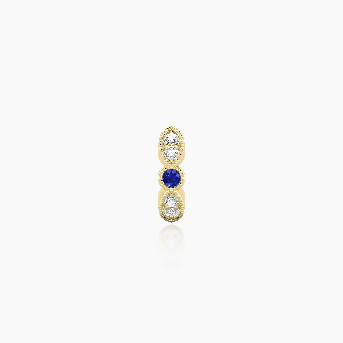 Roma | 18k Yellow Gold 5 mm Sapphire & Diamond Hoop Piercing