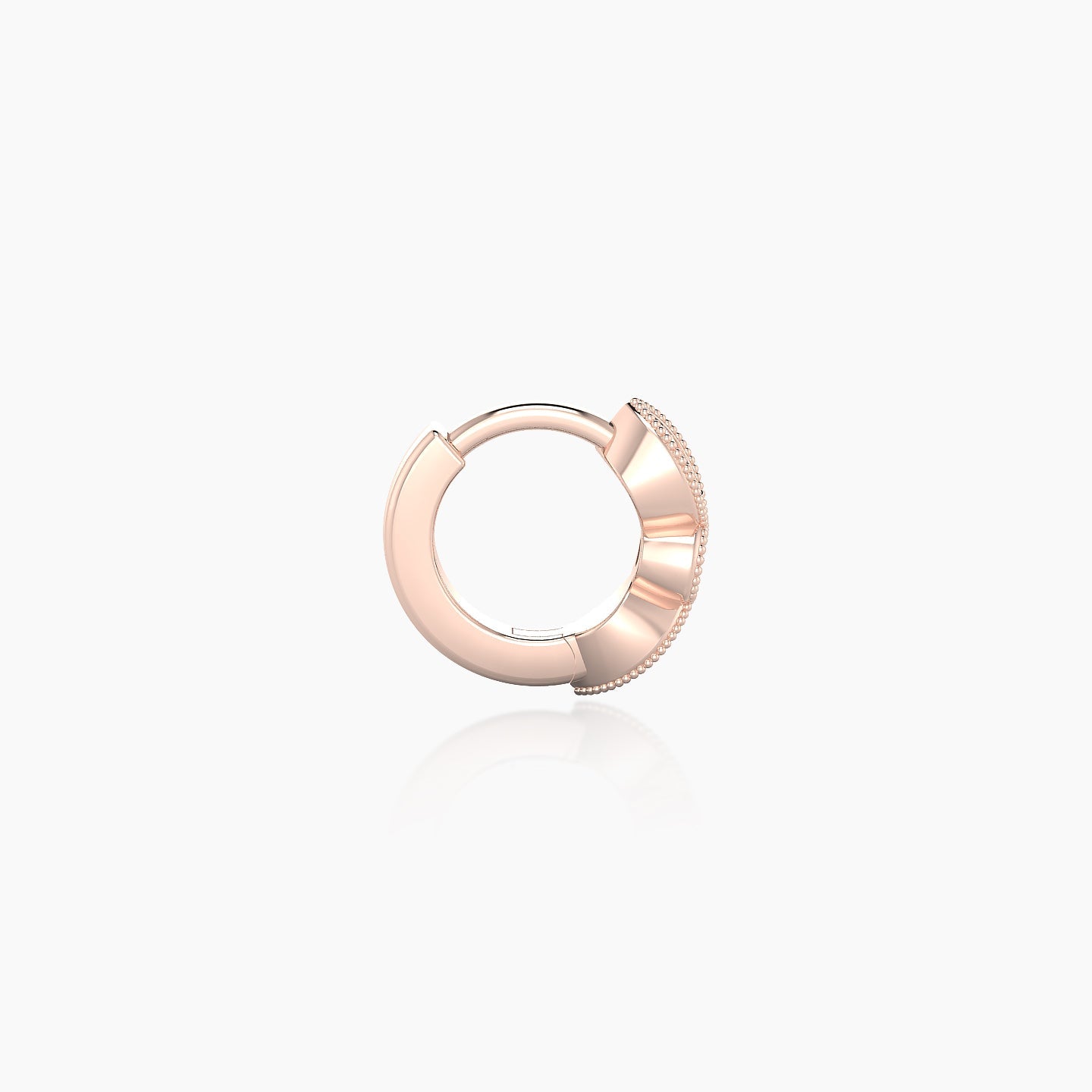 Roma | 18k Rose Gold 5 mm Black Diamond Hoop Piercing