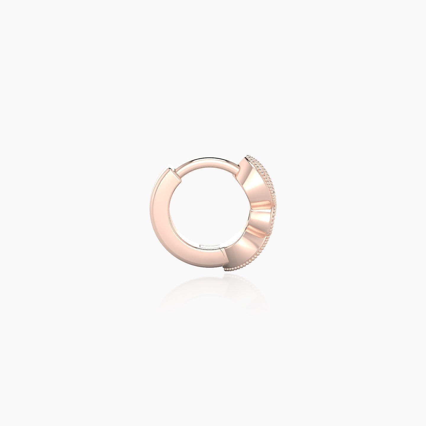 Roma | 18k Rose Gold 5 mm Emerald & Diamond Hoop Piercing