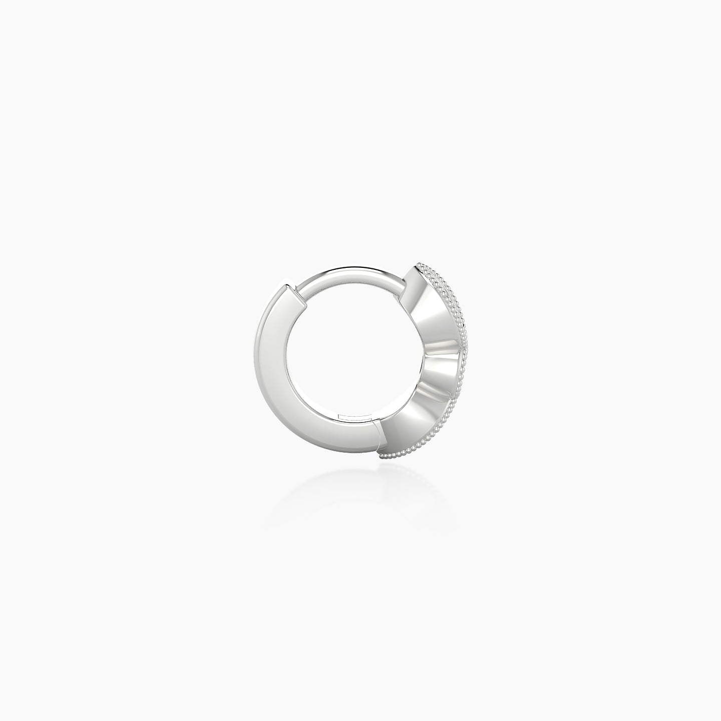 Roma | 18k White Gold 5 mm Black Diamond & Diamond Hoop Piercing