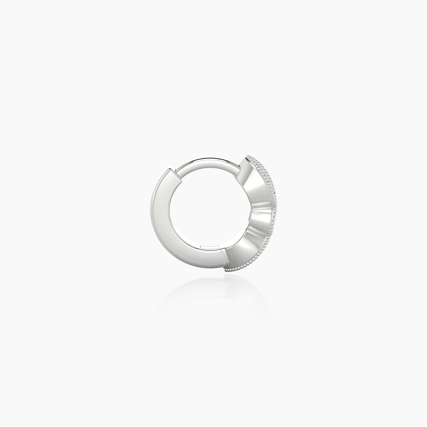 Roma | 18k White Gold 5 mm Black Diamond Hoop Piercing