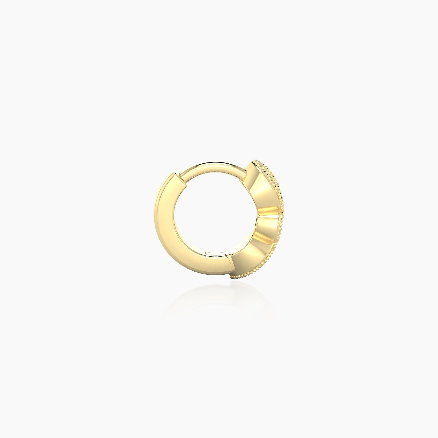 Roma | 18k Yellow Gold 5 mm Ruby & Diamond Hoop Piercing