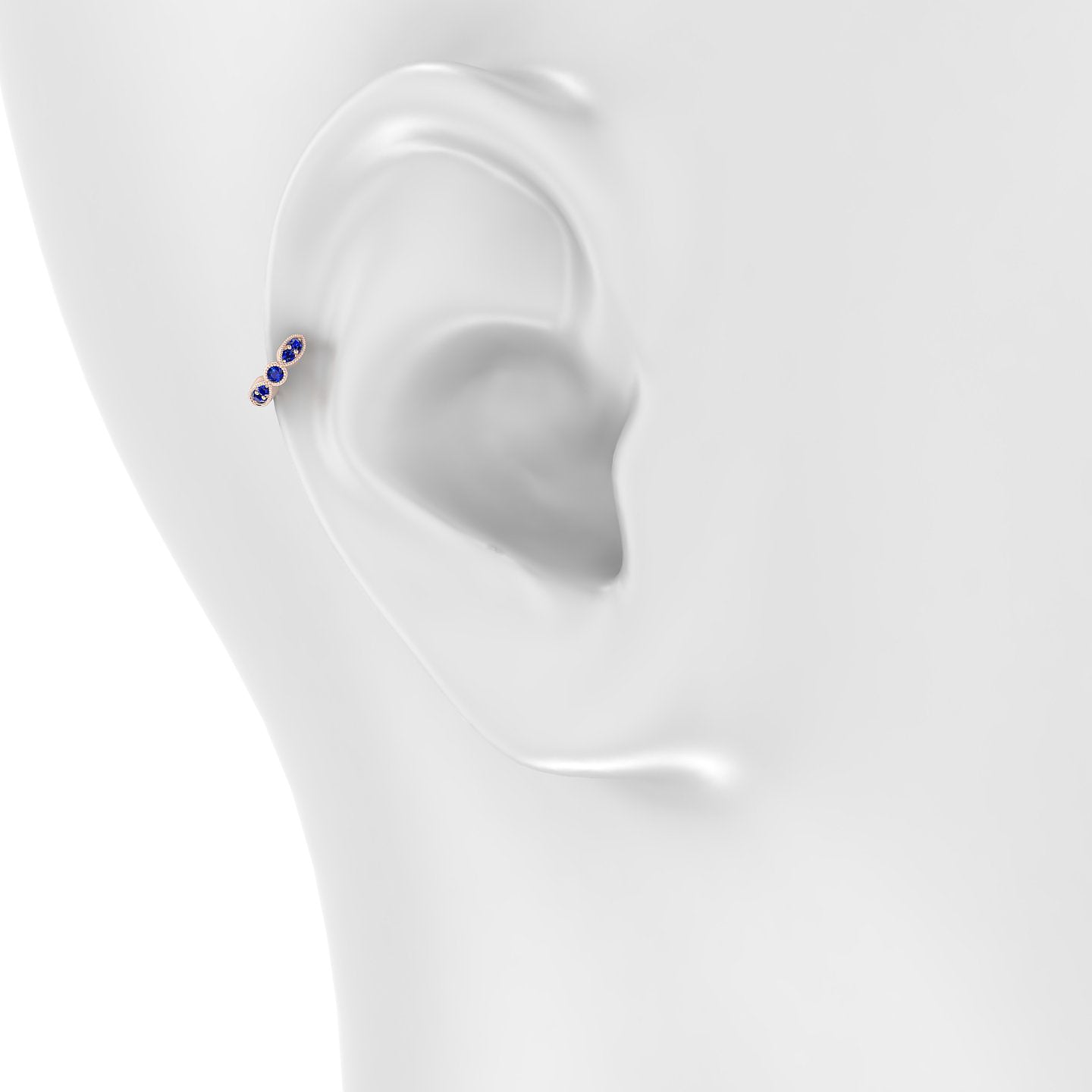 Roma | 18k Rose Gold 5 mm Sapphire Hoop Piercing