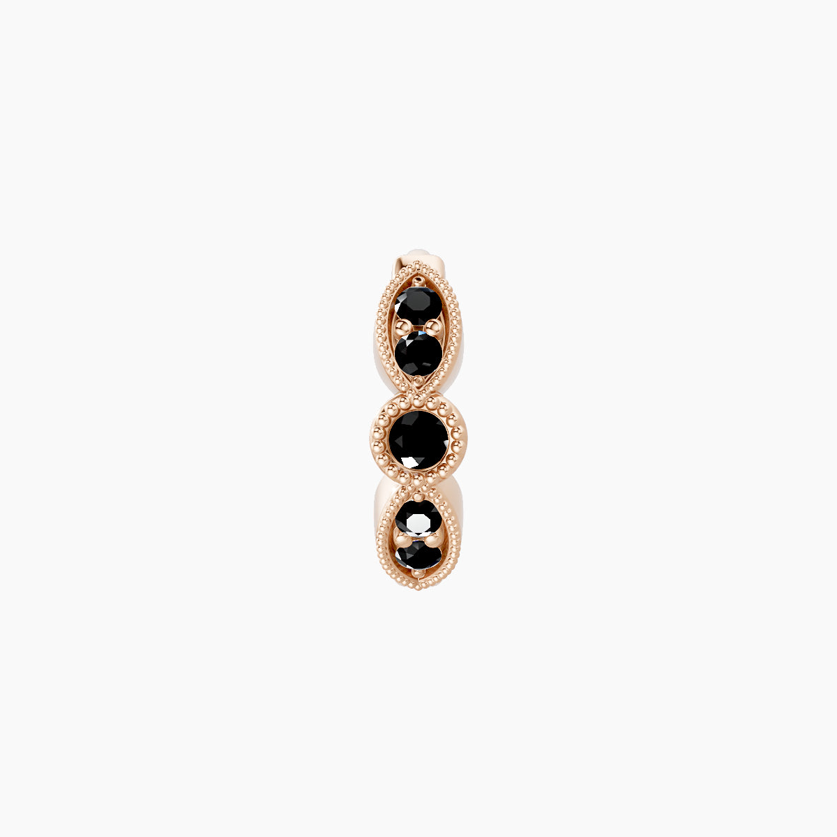 Roma | 18k Rose Gold 6.5 mm Black Diamond Hoop Piercing