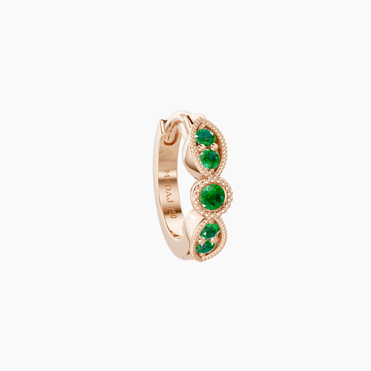 Roma | 18k Rose Gold 6.5 mm Emerald Hoop Piercing