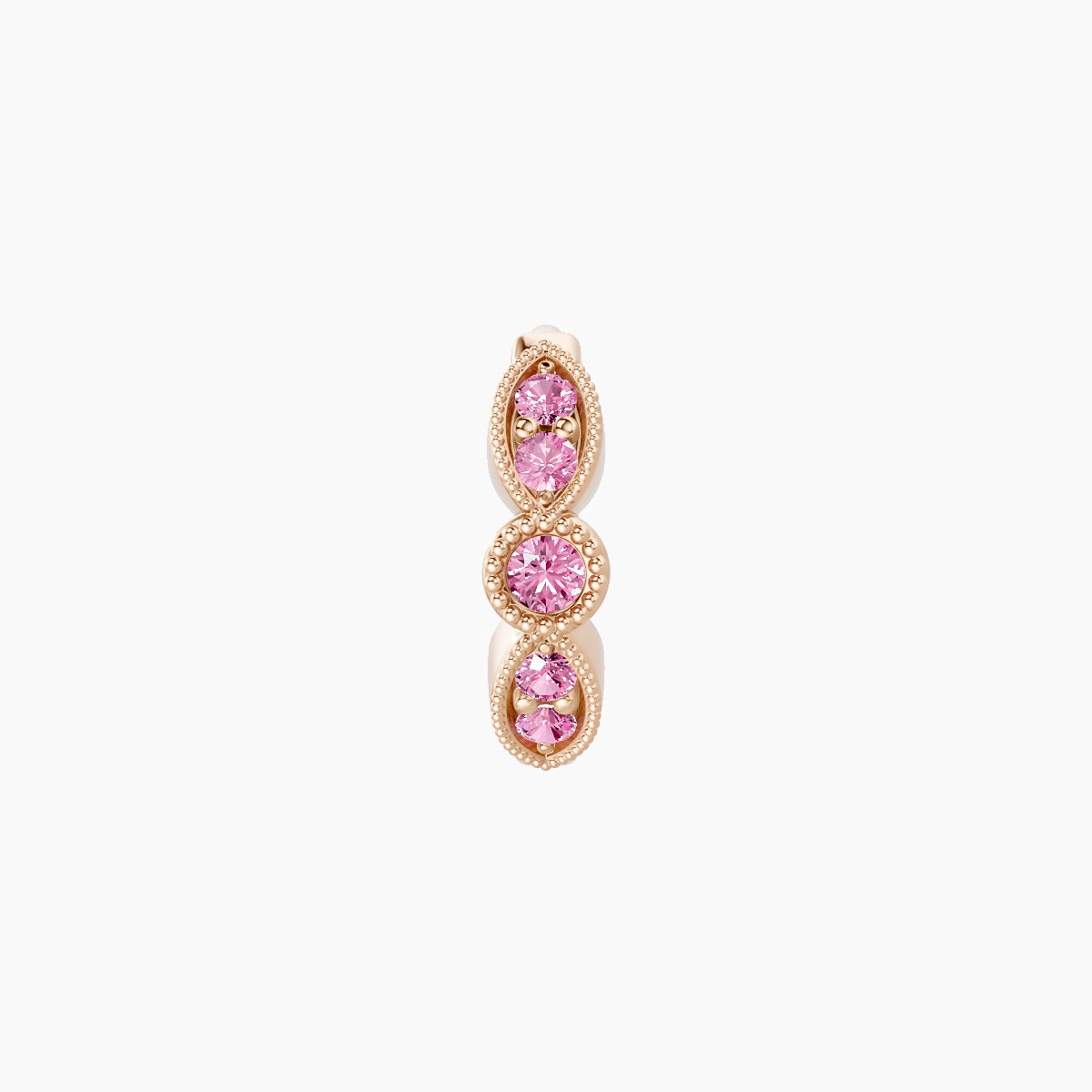 Roma | 18k Rose Gold 6.5 mm Pink Sapphire Hoop Piercing