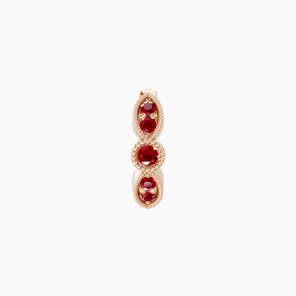 Roma | 18k Rose Gold 6.5 mm Ruby Hoop Piercing