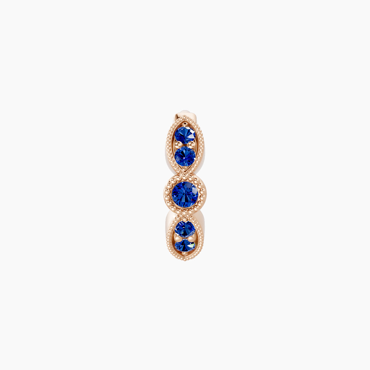 Roma | 18k Rose Gold 6.5 mm Sapphire Hoop Piercing