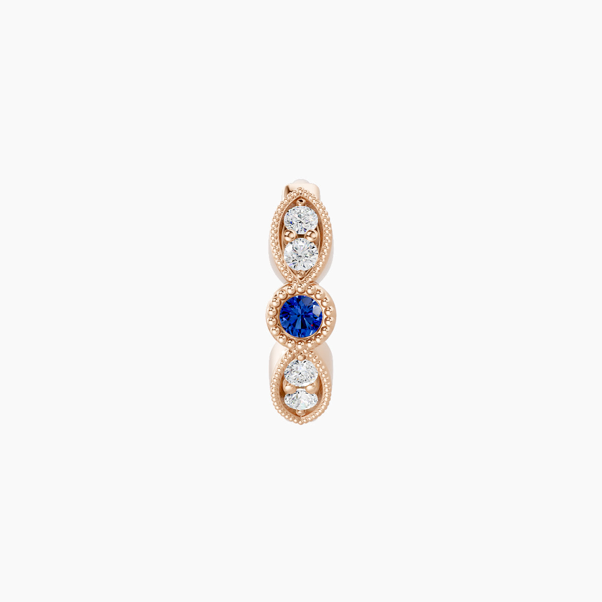Roma | 18k Rose Gold 6.5 mm Sapphire & Diamond Hoop Piercing