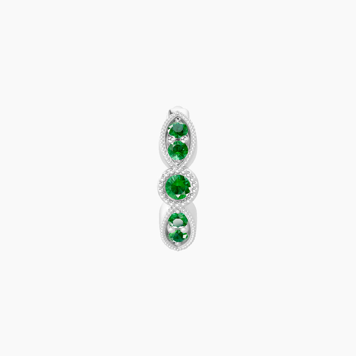 Roma | 18k White Gold 6.5 mm Emerald Hoop Piercing