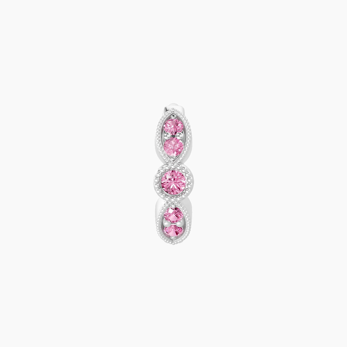 Roma | 18k White Gold 6.5 mm Pink Sapphire Hoop Piercing
