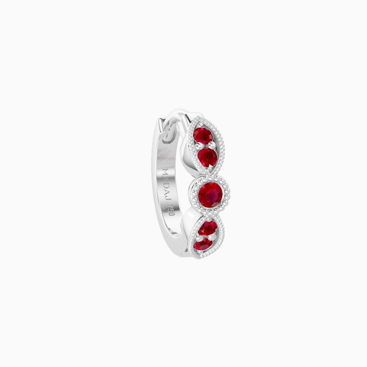Roma | 18k White Gold 6.5 mm Ruby Hoop Piercing