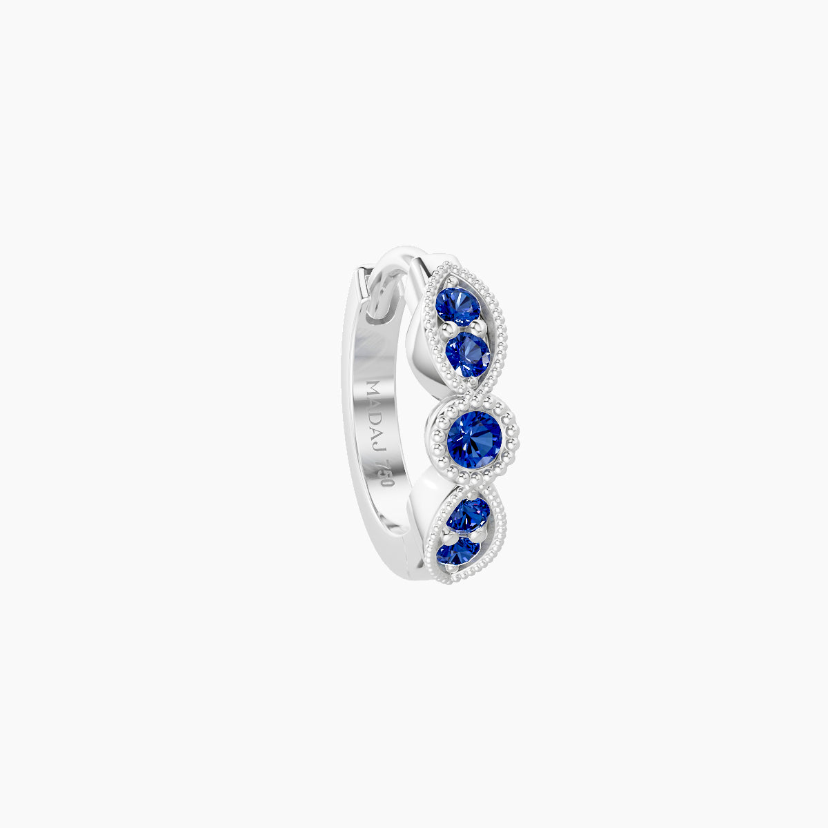 Roma | 18k White Gold 6.5 mm Sapphire Hoop Piercing