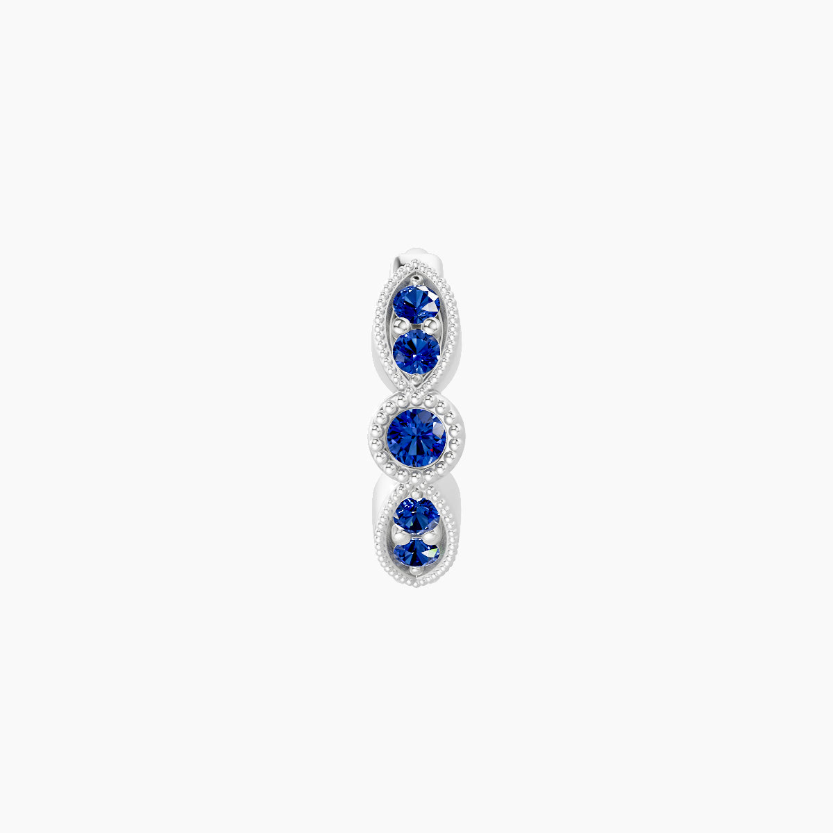 Roma | 18k White Gold 6.5 mm Sapphire Hoop Piercing