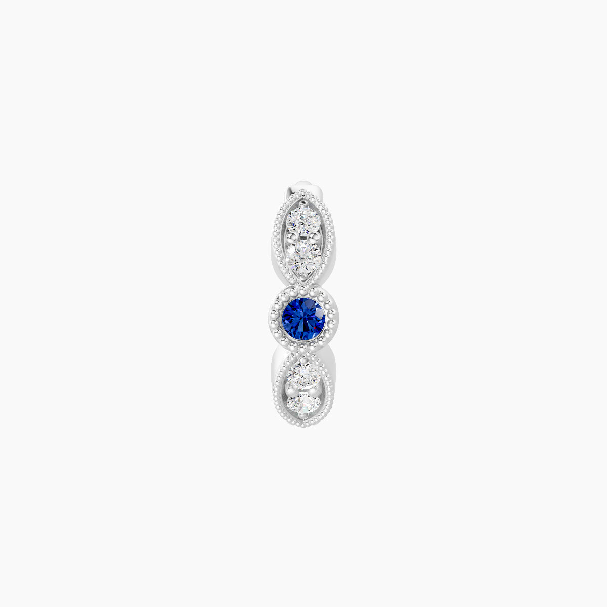 Roma | 18k White Gold 6.5 mm Sapphire & Diamond Hoop Piercing