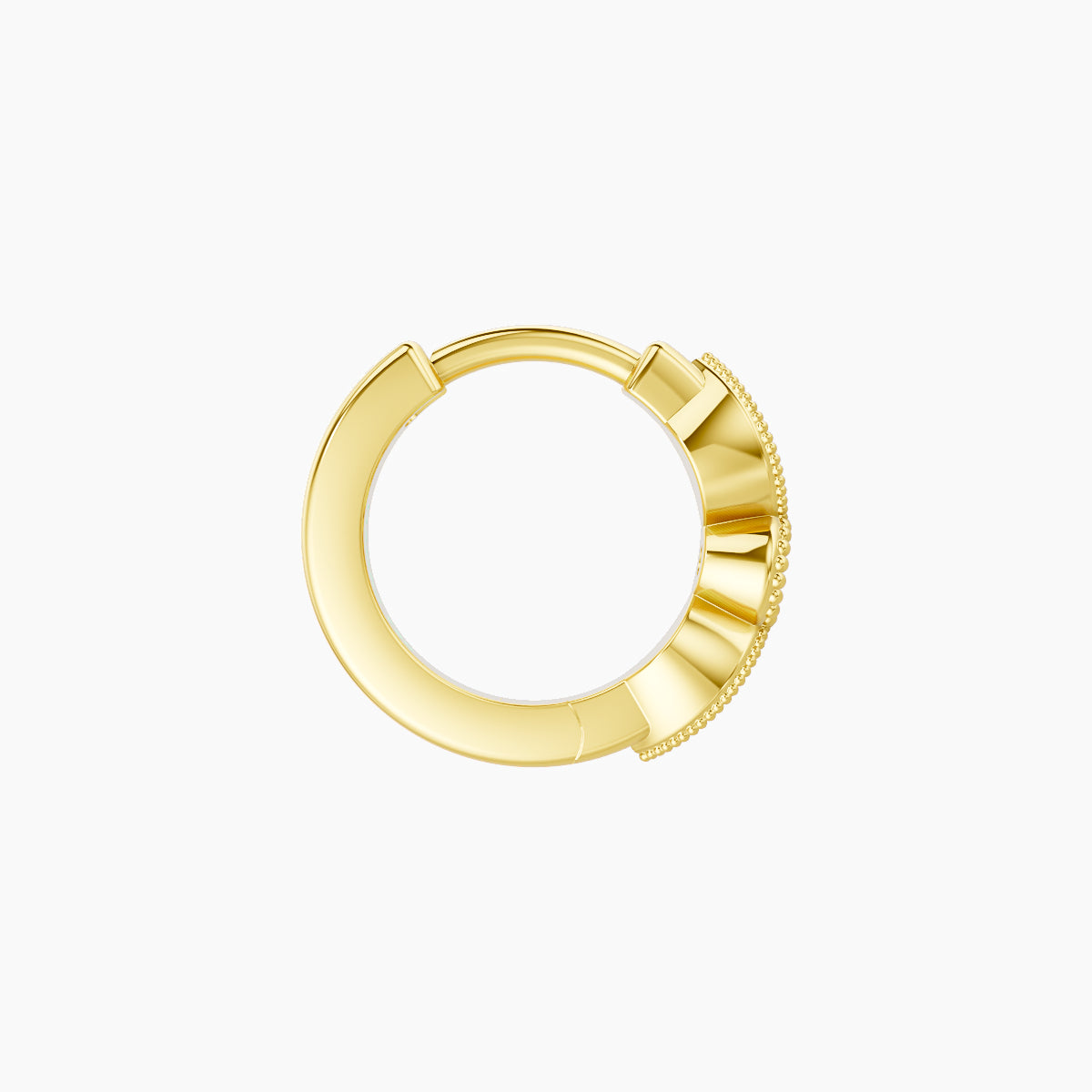 Roma | 18k Yellow Gold 6.5 mm Black Diamond & Diamond Hoop Piercing