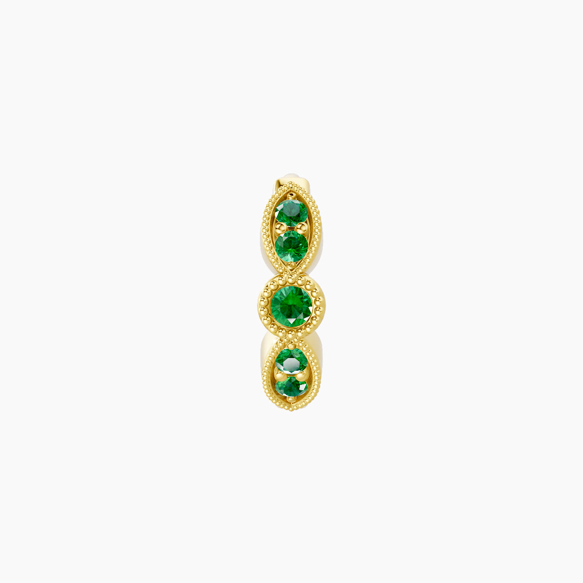 Roma | 18k Yellow Gold 6.5 mm Emerald Hoop Piercing