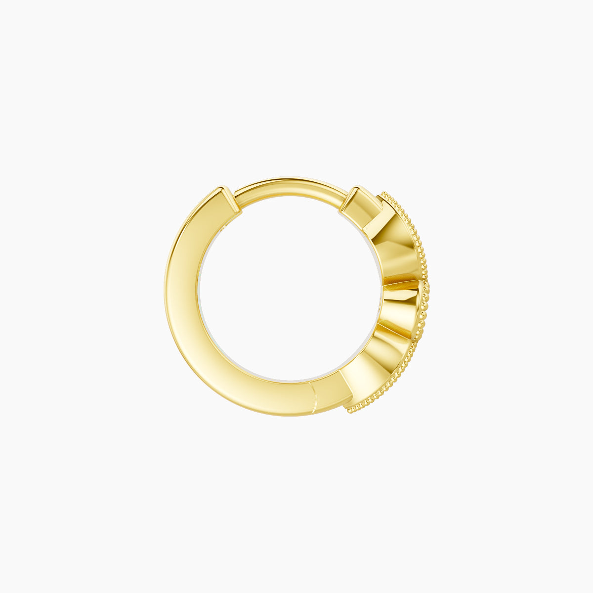Roma | 18k Yellow Gold 6.5 mm Emerald Hoop Piercing