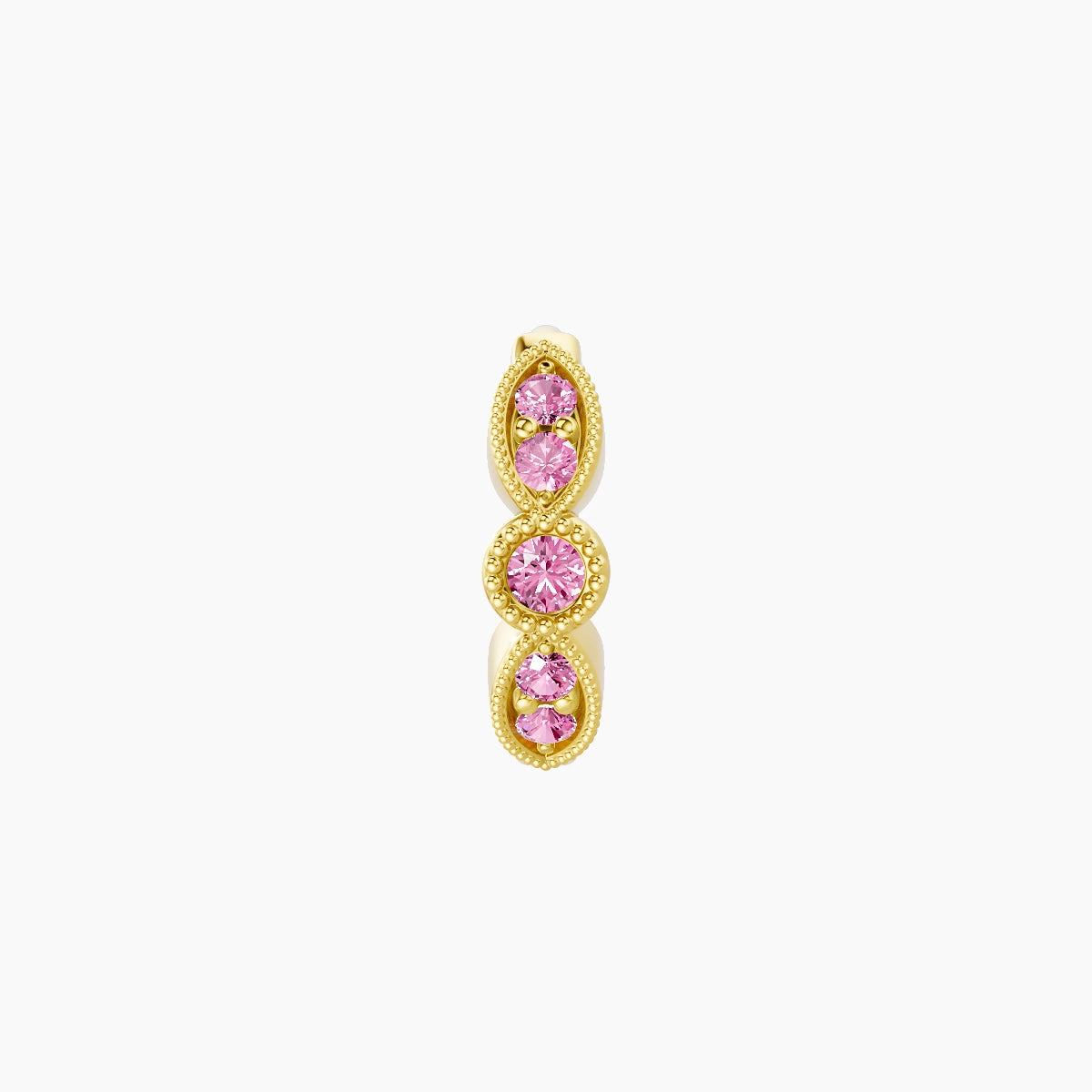 Roma | 18k Yellow Gold 6.5 mm Pink Sapphire Hoop Piercing
