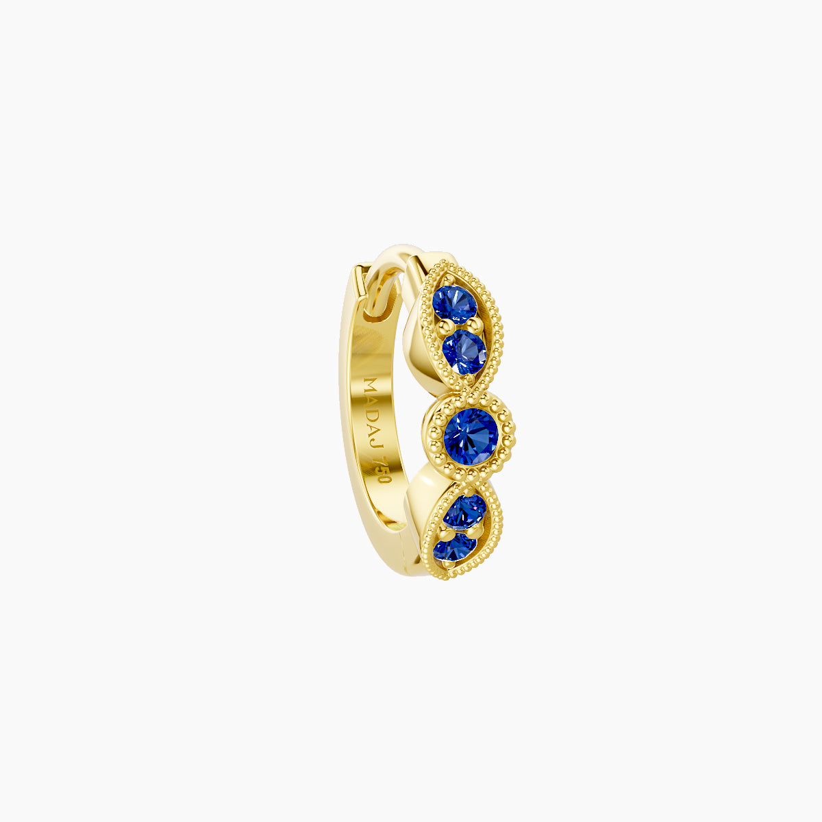 Roma | 18k Yellow Gold 6.5 mm Sapphire Hoop Piercing