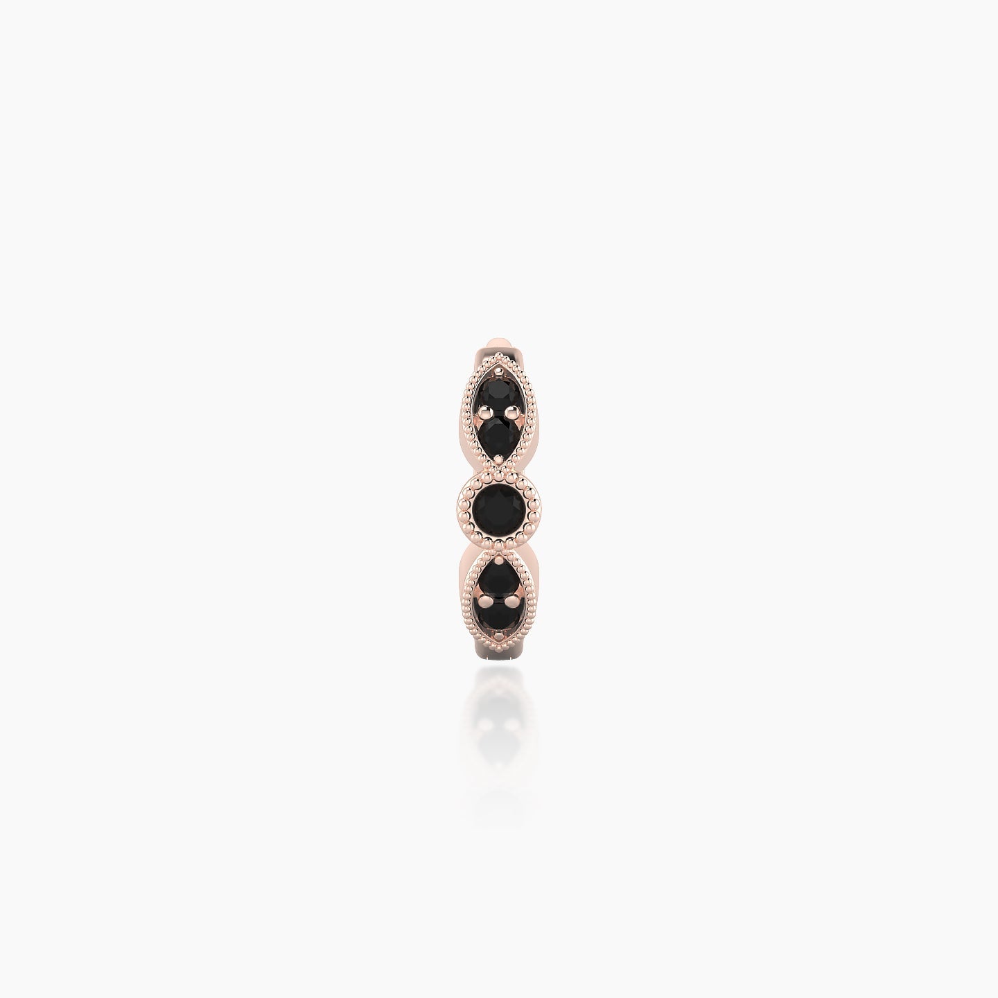 Roma | 18k Rose Gold 6.5 mm Black Diamond Hoop Piercing