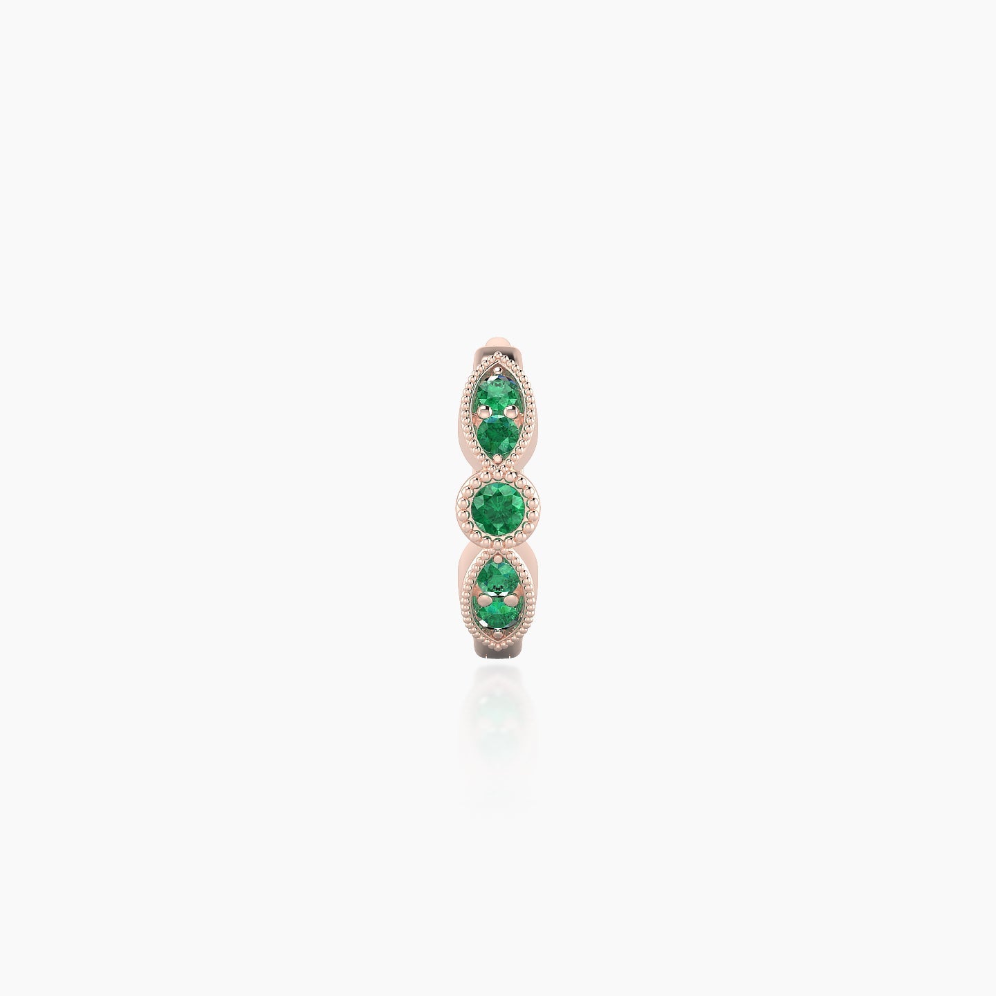 Roma | 18k Rose Gold 6.5 mm Emerald Hoop Piercing