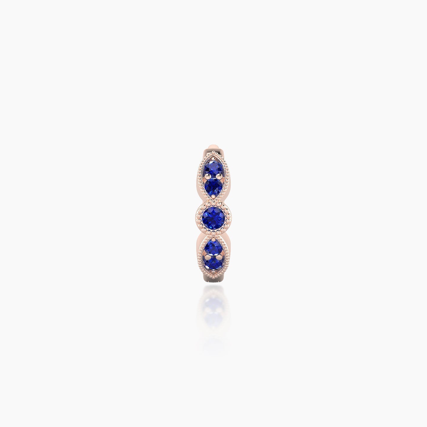 Roma | 18k Rose Gold 6.5 mm Sapphire Hoop Piercing