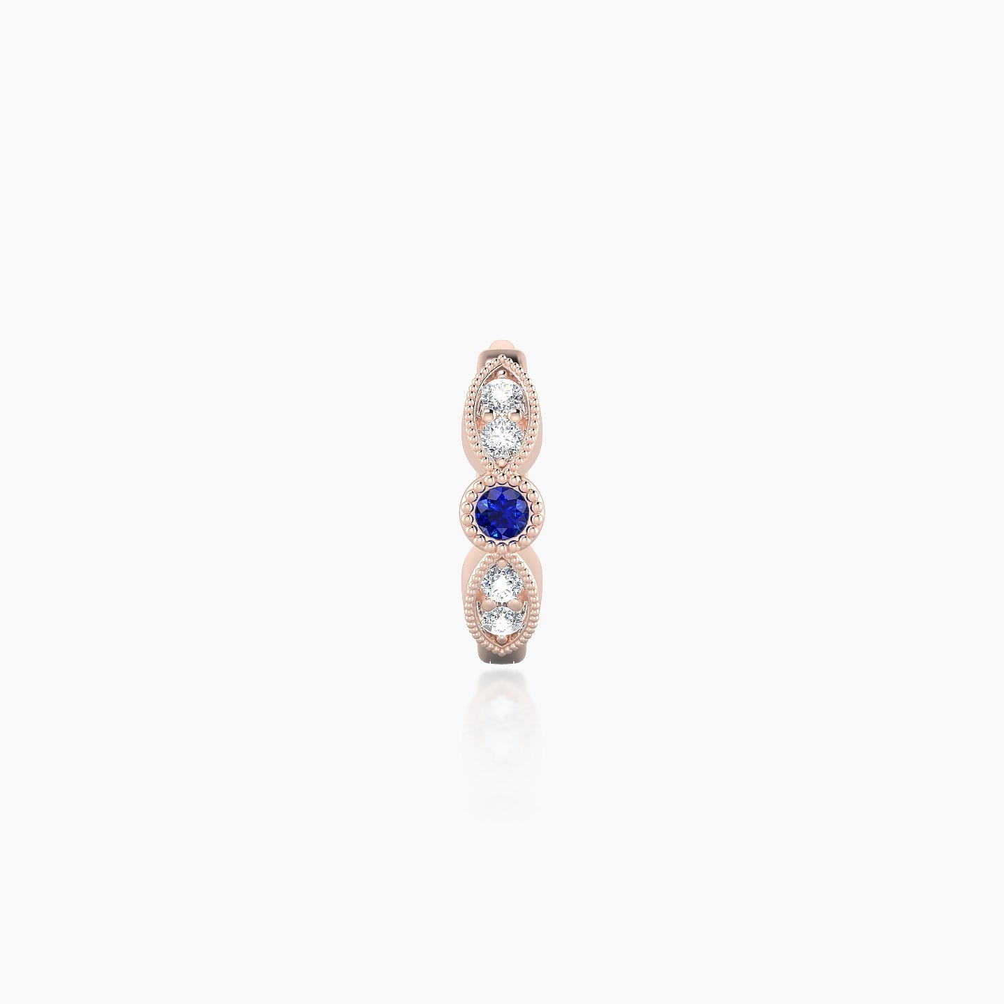 Roma | 18k Rose Gold 6.5 mm Sapphire & Diamond Hoop Piercing