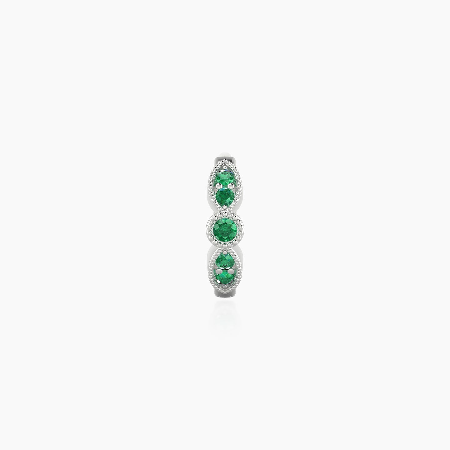 Roma | 18k White Gold 6.5 mm Emerald Hoop Piercing