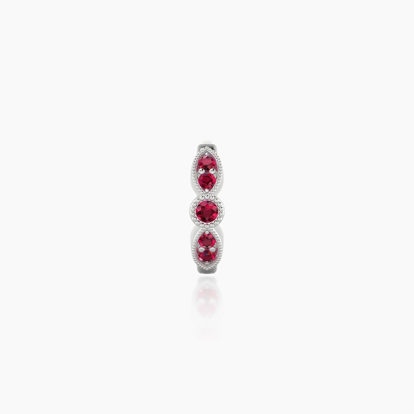 Roma | 18k White Gold 6.5 mm Ruby Hoop Piercing