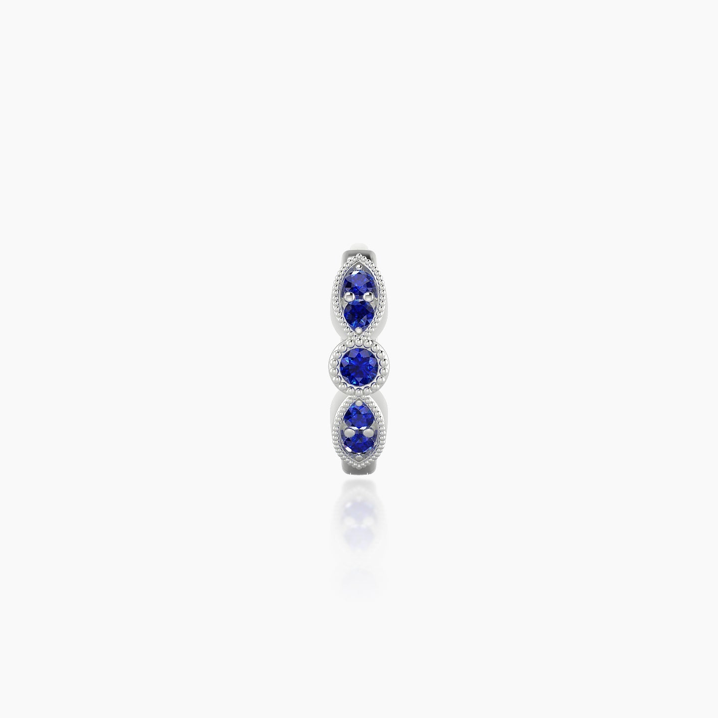 Roma | 18k White Gold 6.5 mm Sapphire Hoop Piercing