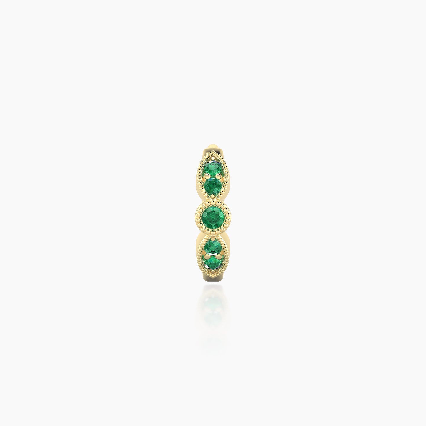 Roma | 18k Yellow Gold 6.5 mm Emerald Hoop Piercing