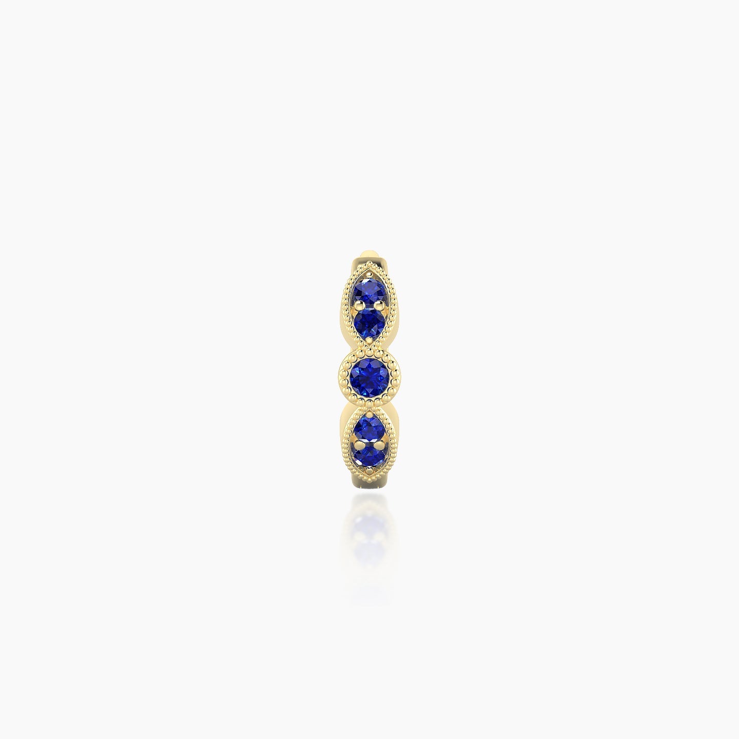 Roma | 18k Yellow Gold 6.5 mm Sapphire Hoop Piercing