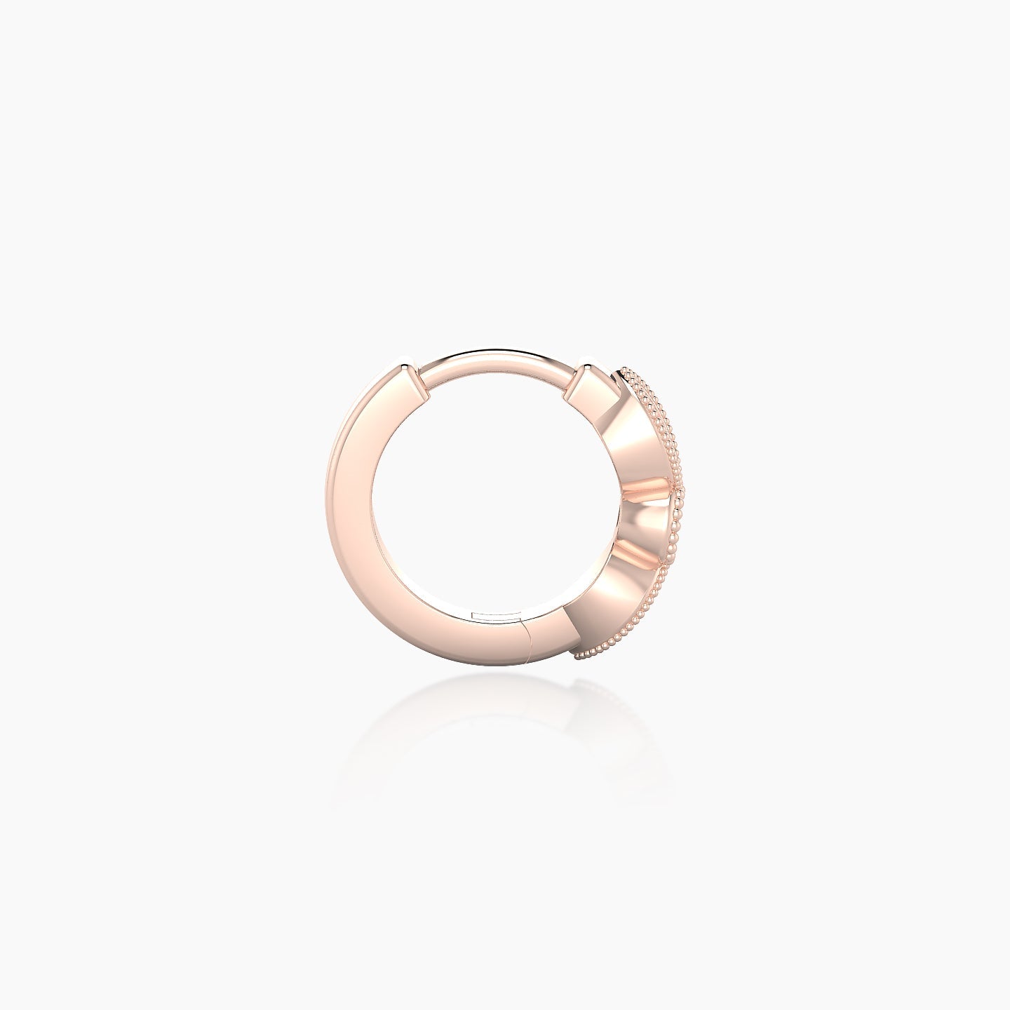 Roma | 18k Rose Gold 6.5 mm Black Diamond Hoop Piercing