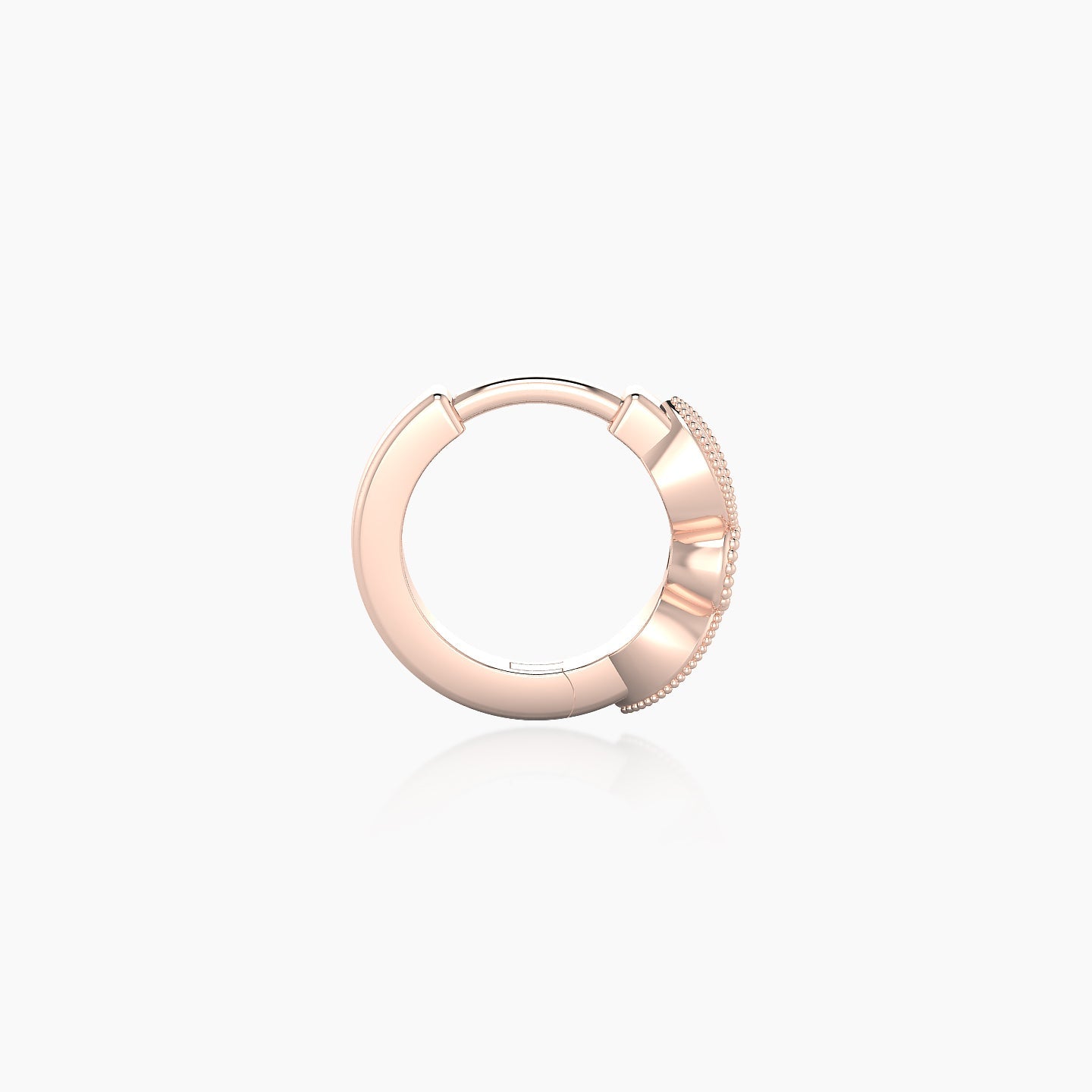 Roma | 18k Rose Gold 6.5 mm Black Diamond & Diamond Hoop Piercing