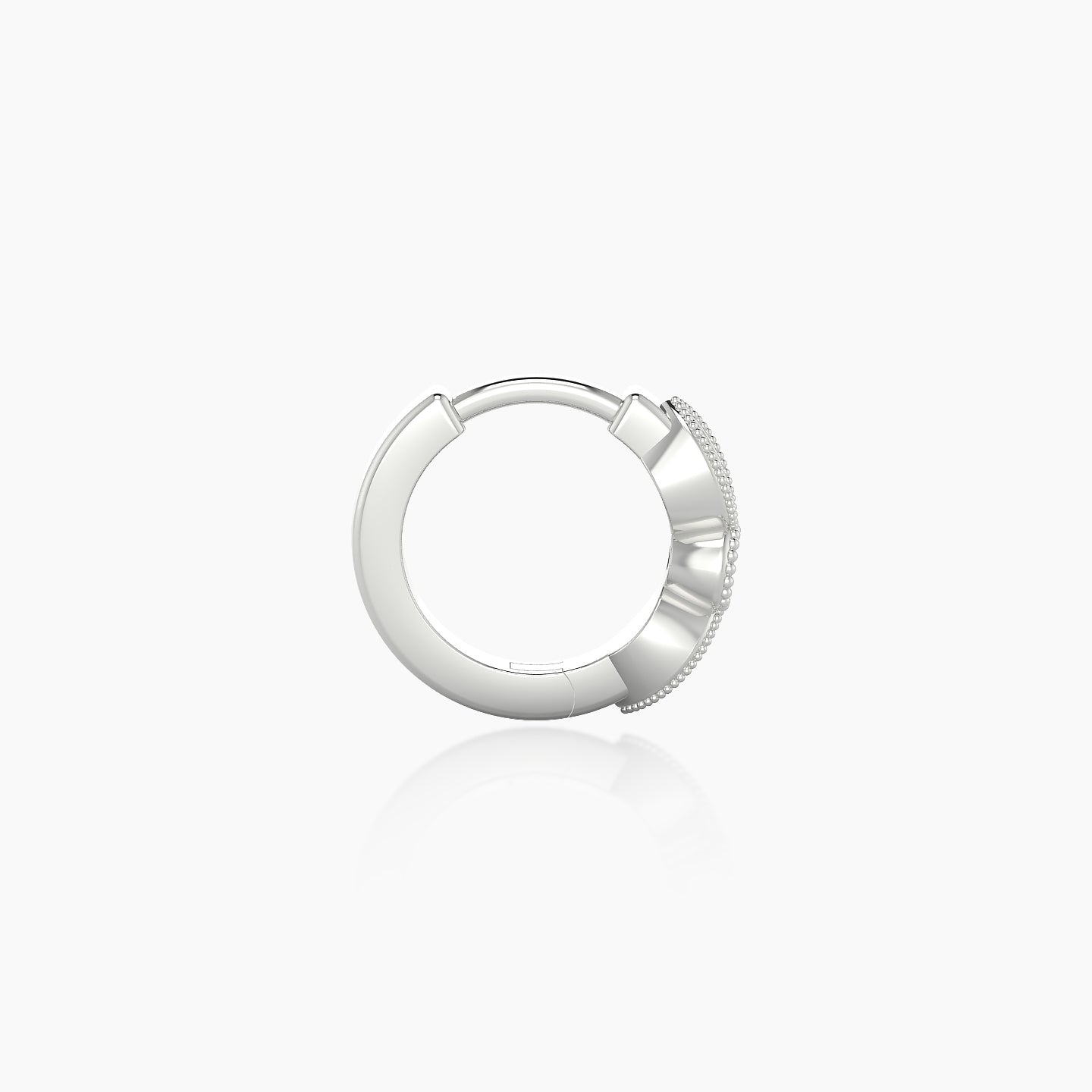 Roma | 18k White Gold 6.5 mm Black Diamond Hoop Piercing