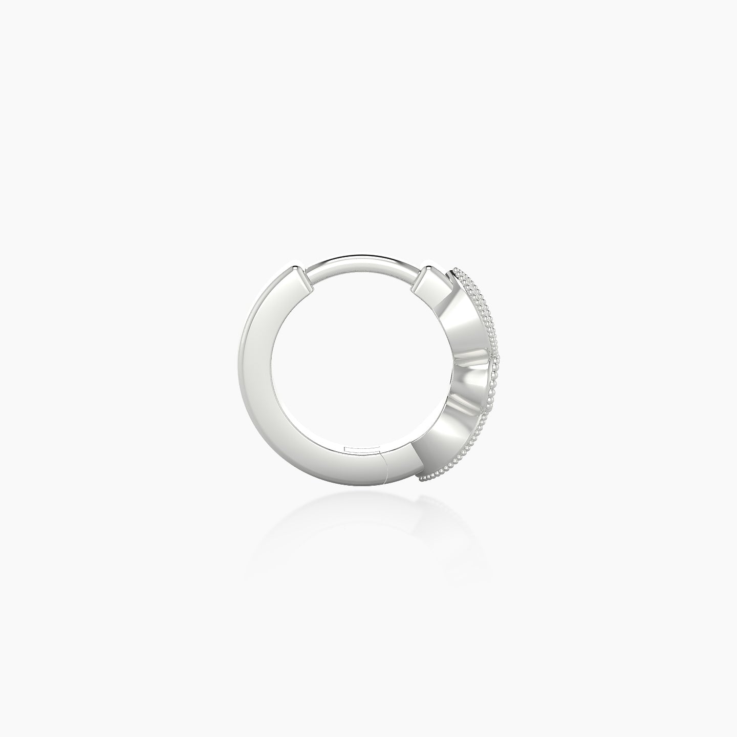 Roma | 18k White Gold 6.5 mm Black Diamond & Diamond Hoop Piercing