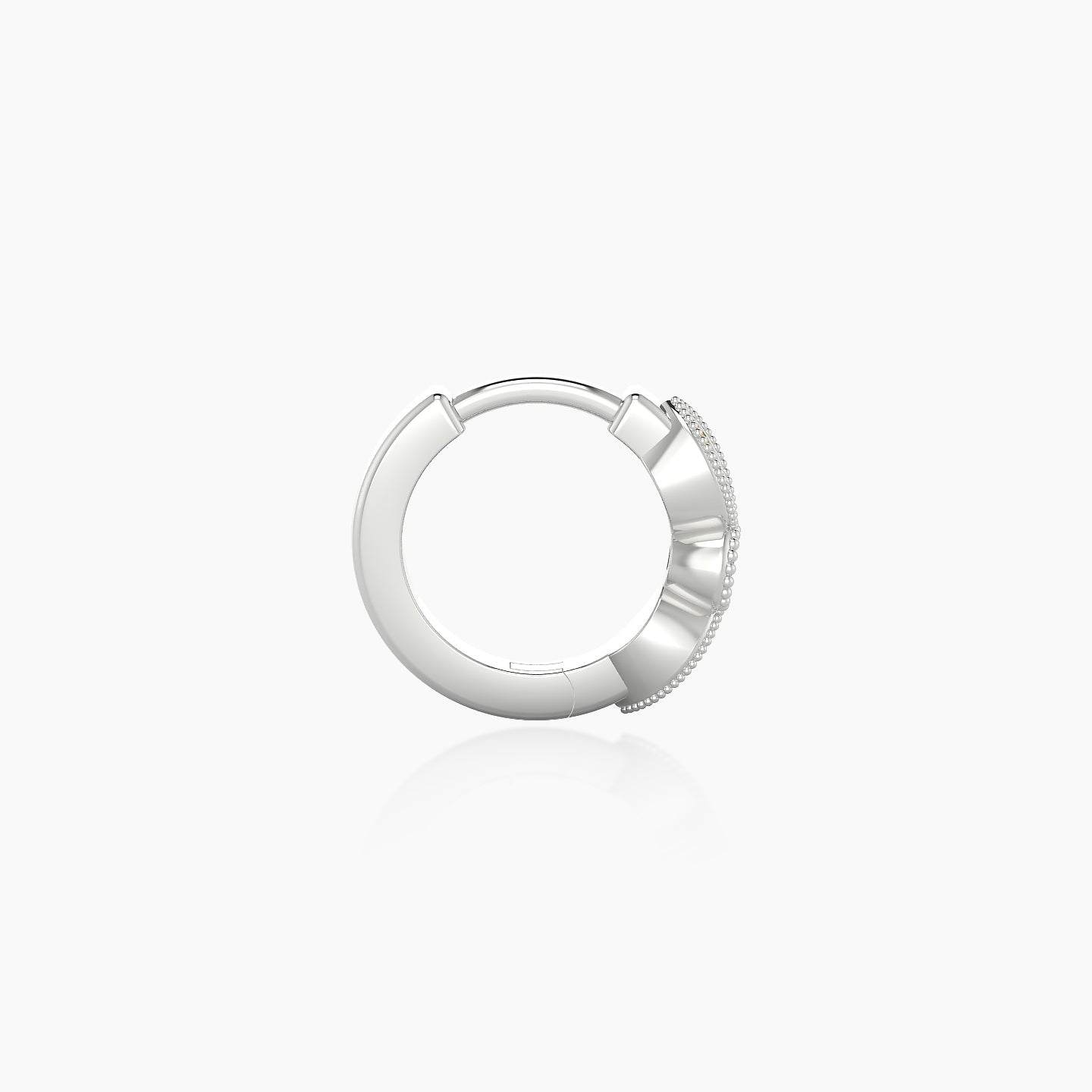 Roma | 18k White Gold 6.5 mm Emerald Hoop Piercing