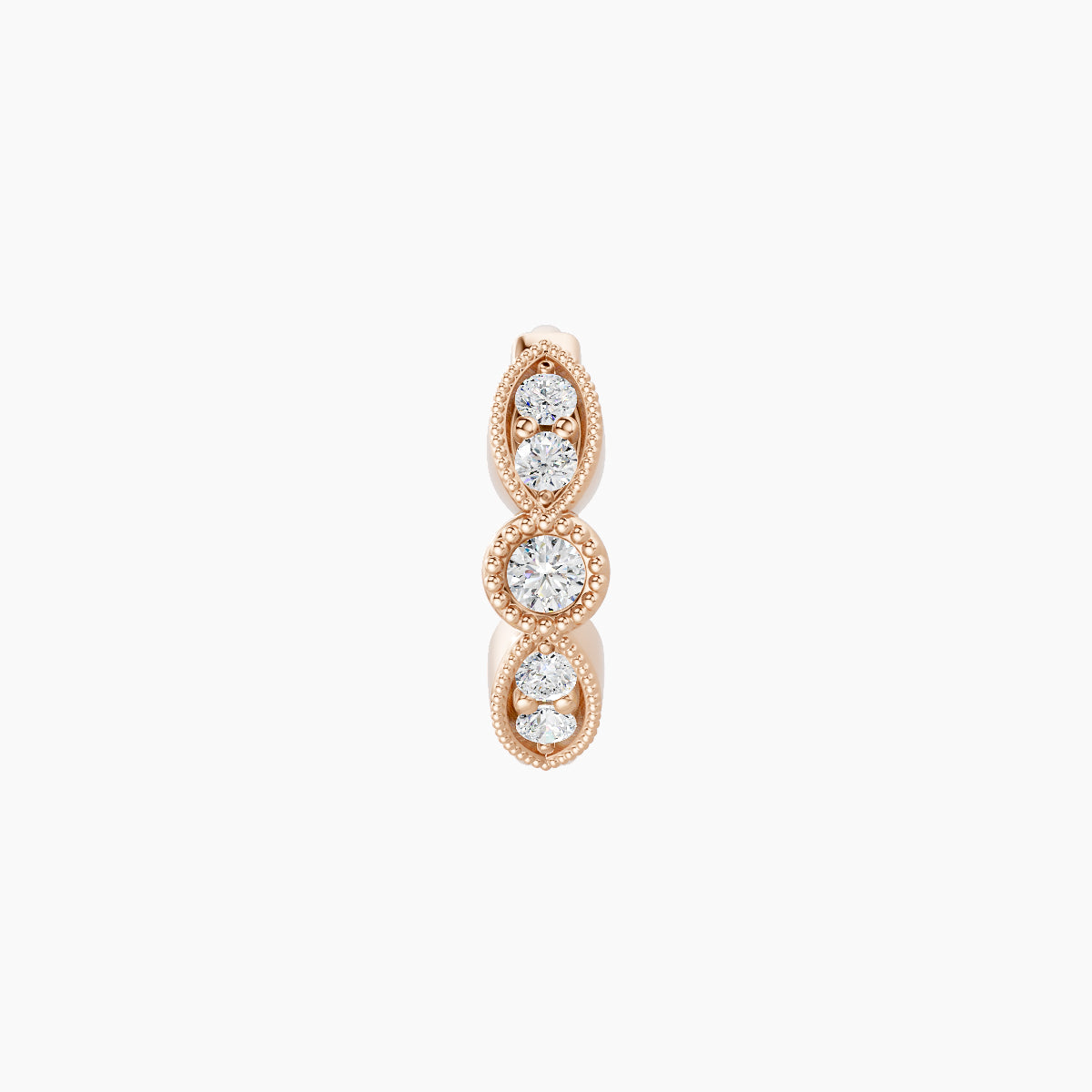 Roma | 18k Rose Gold 6.5 mm Diamond Nose Ring Piercing