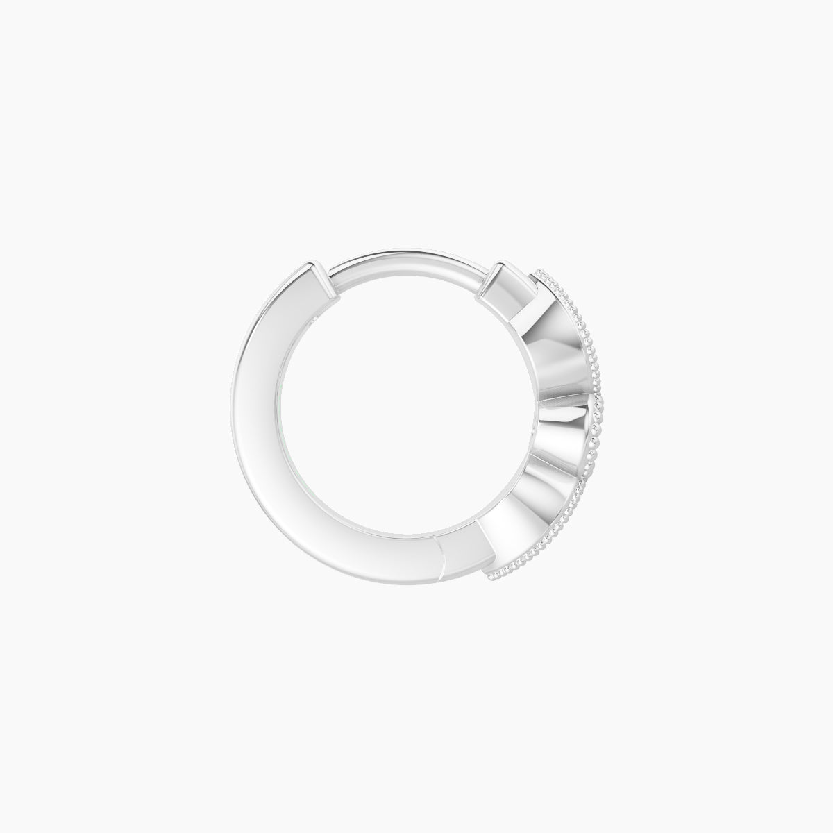 Roma | 18k White Gold 6.5 mm Diamond Nose Ring Piercing