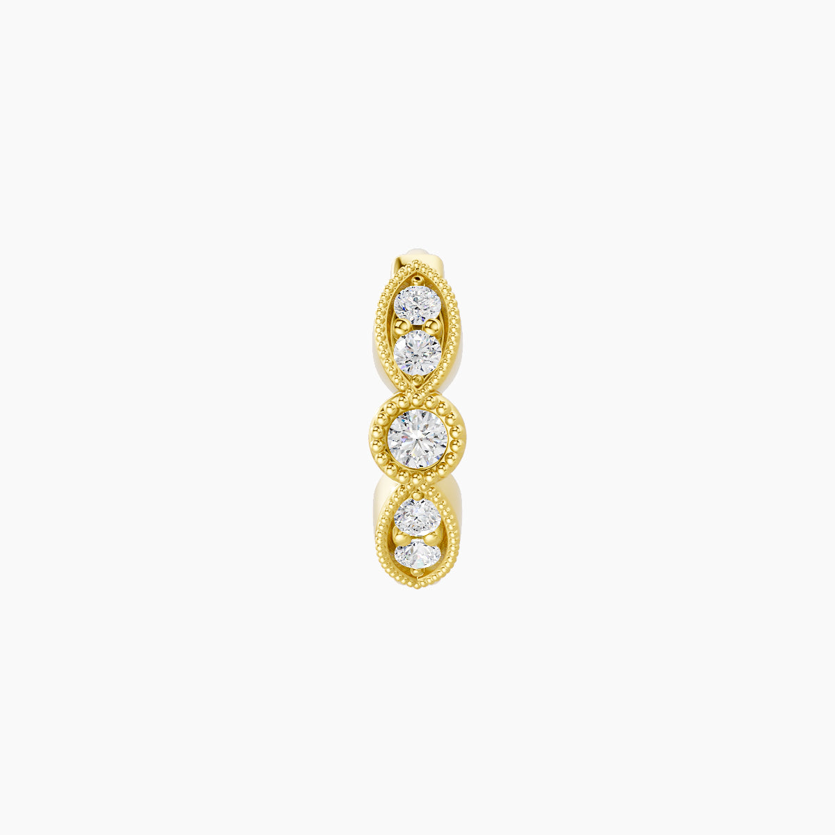 Roma | 18k Yellow Gold 6.5 mm Diamond Nose Ring Piercing
