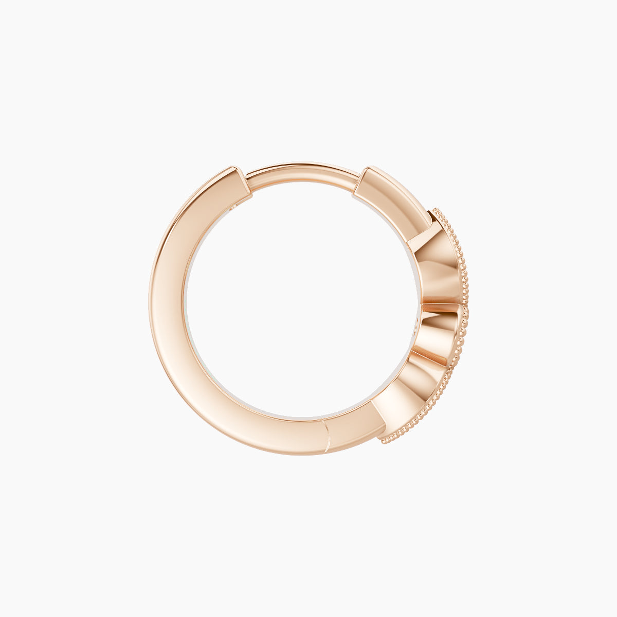 Roma | 18k Rose Gold 8 mm Emerald Hoop Piercing