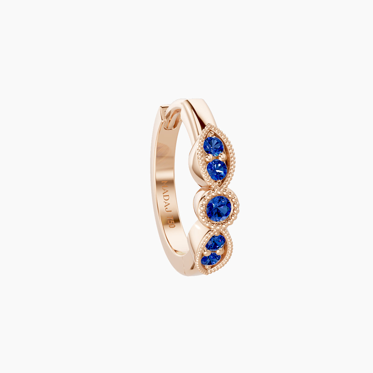 Roma | 18k Rose Gold 8 mm Sapphire Hoop Piercing