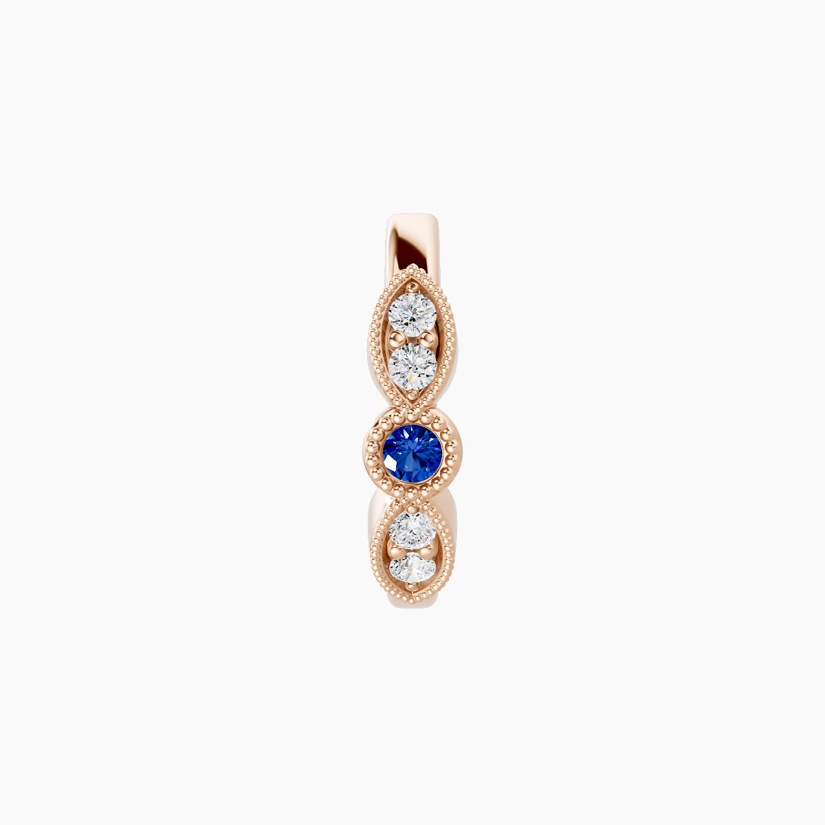 Roma | 18k Rose Gold 8 mm Sapphire & Diamond Hoop Piercing