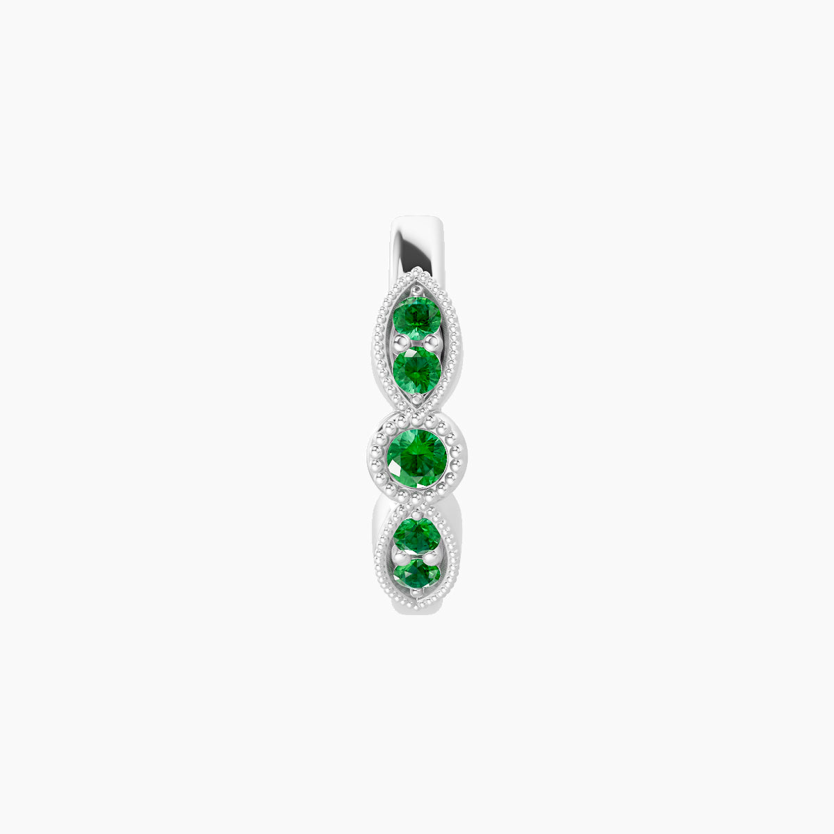 Roma | 18k White Gold 8 mm Emerald Hoop Piercing
