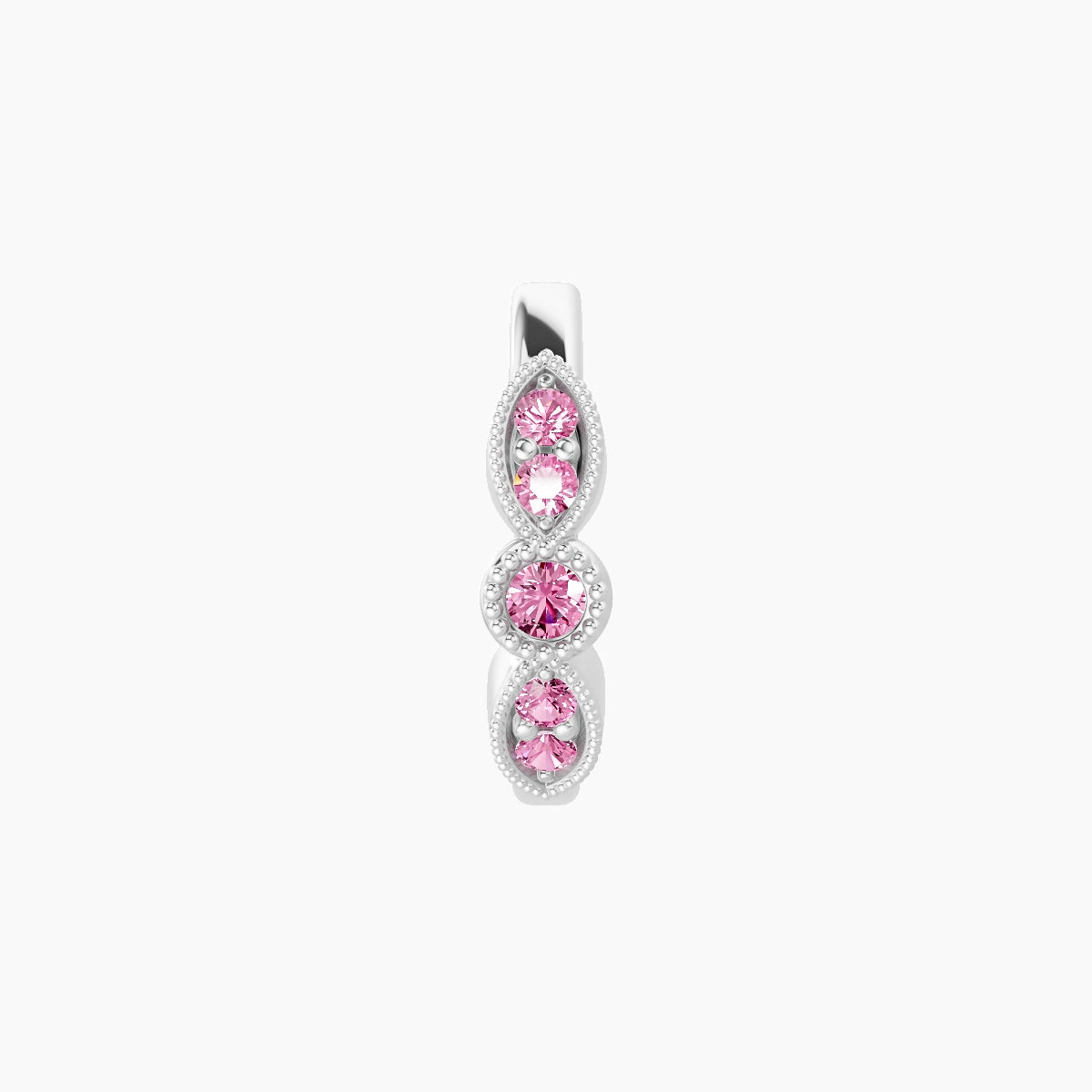 Roma | 18k White Gold 8 mm Pink Sapphire Hoop Piercing