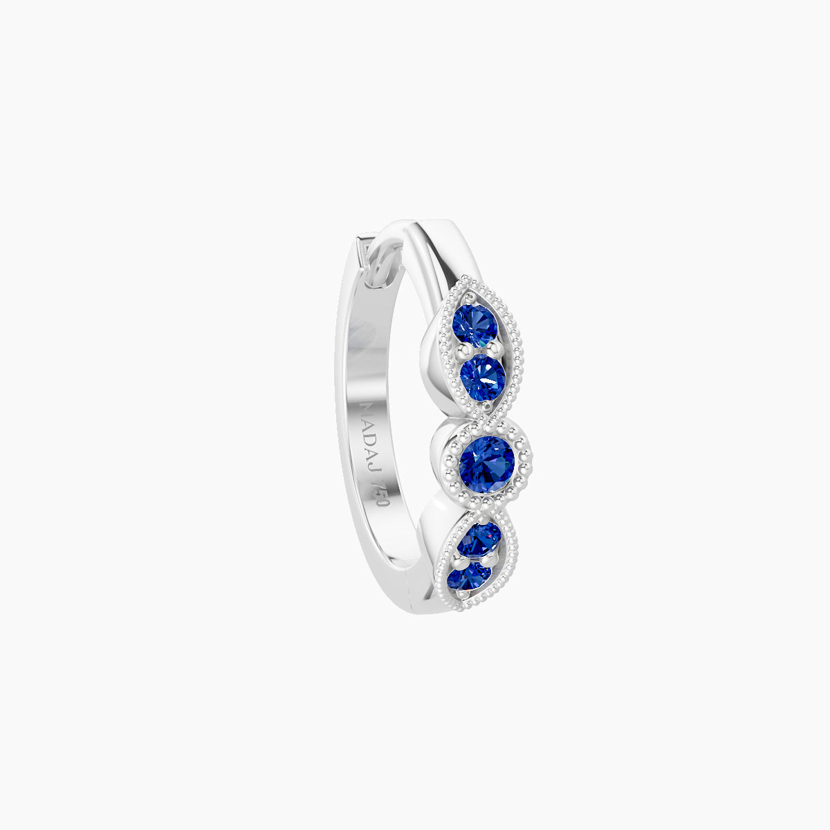 Roma | 18k White Gold 8 mm Sapphire Hoop Piercing