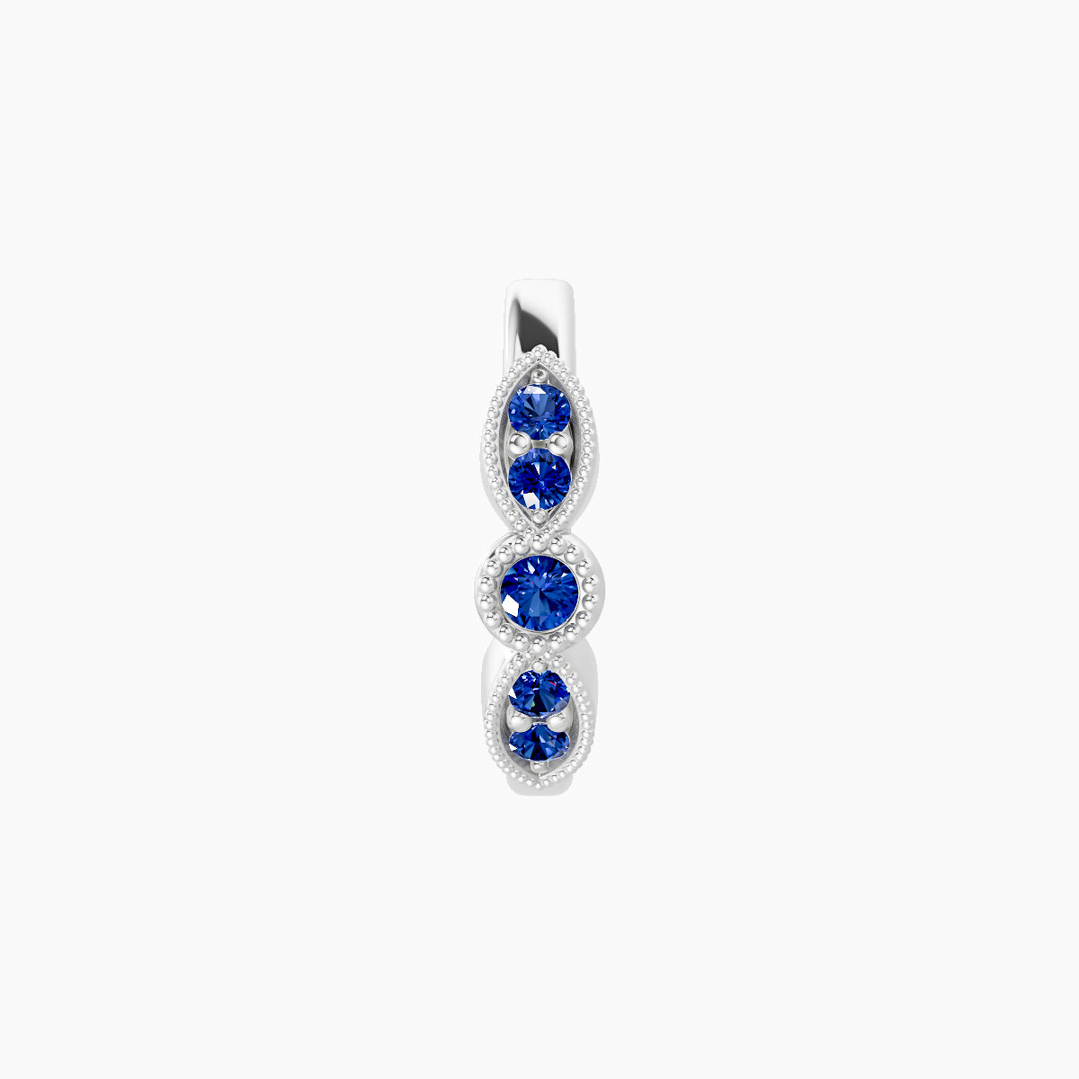Roma | 18k White Gold 8 mm Sapphire Hoop Piercing