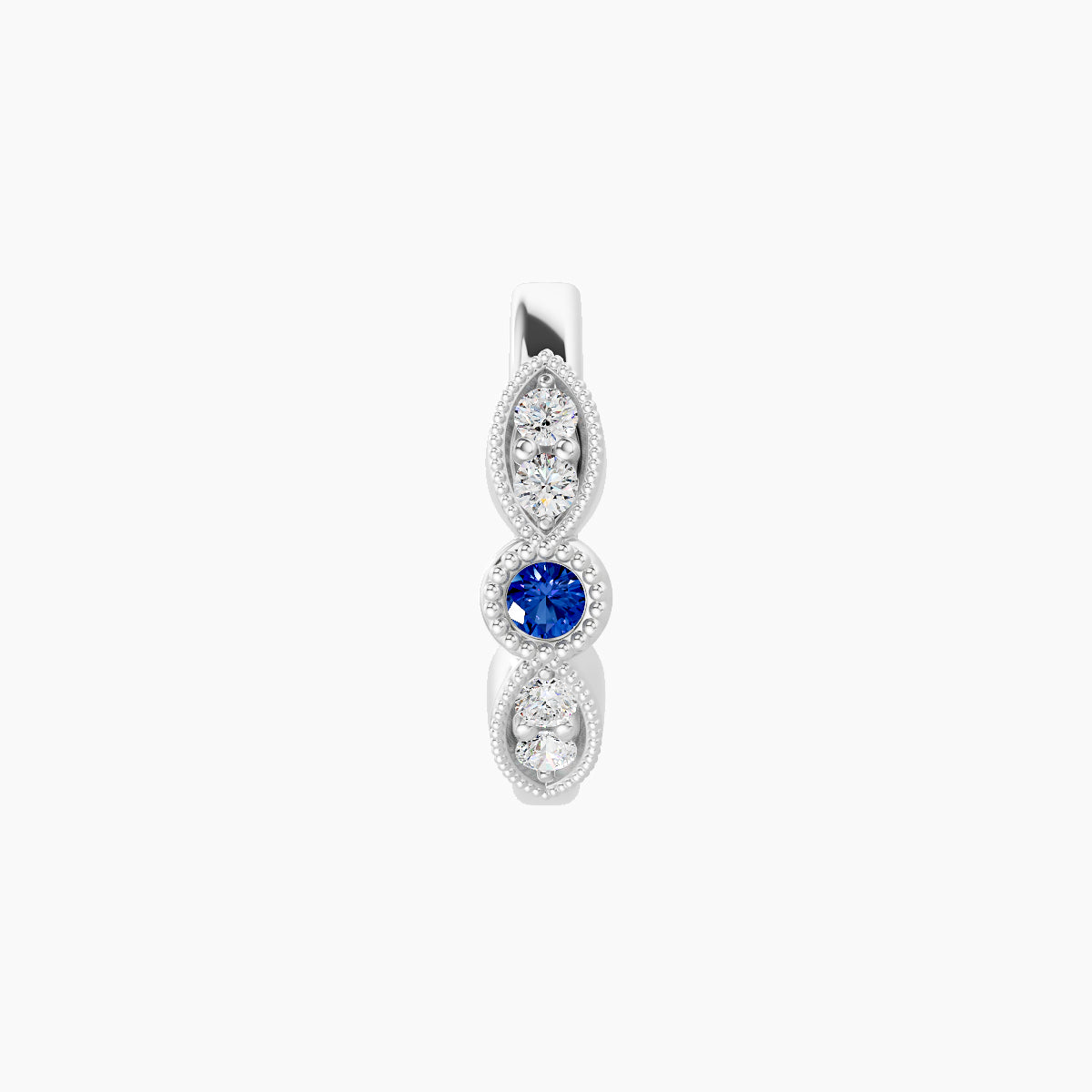 Roma | 18k White Gold 8 mm Sapphire & Diamond Hoop Piercing